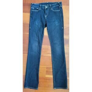 True Religion BILLY Jeans Womens Size W28 L31 Straight Blue Low Rise